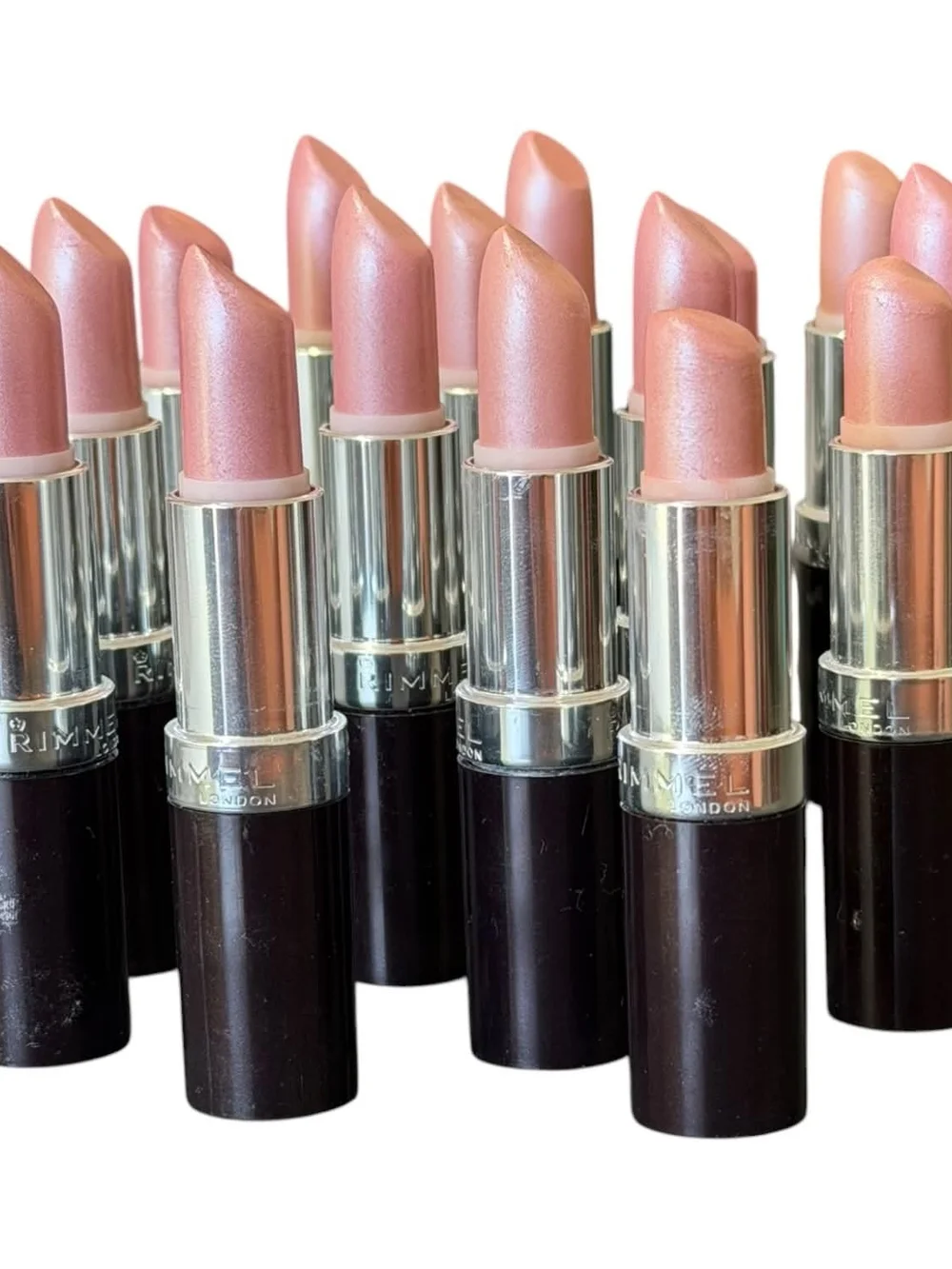 Lot of 15 Rimmel Lasting Finish Lipsticks - 002 Candy - Sanitized Testers